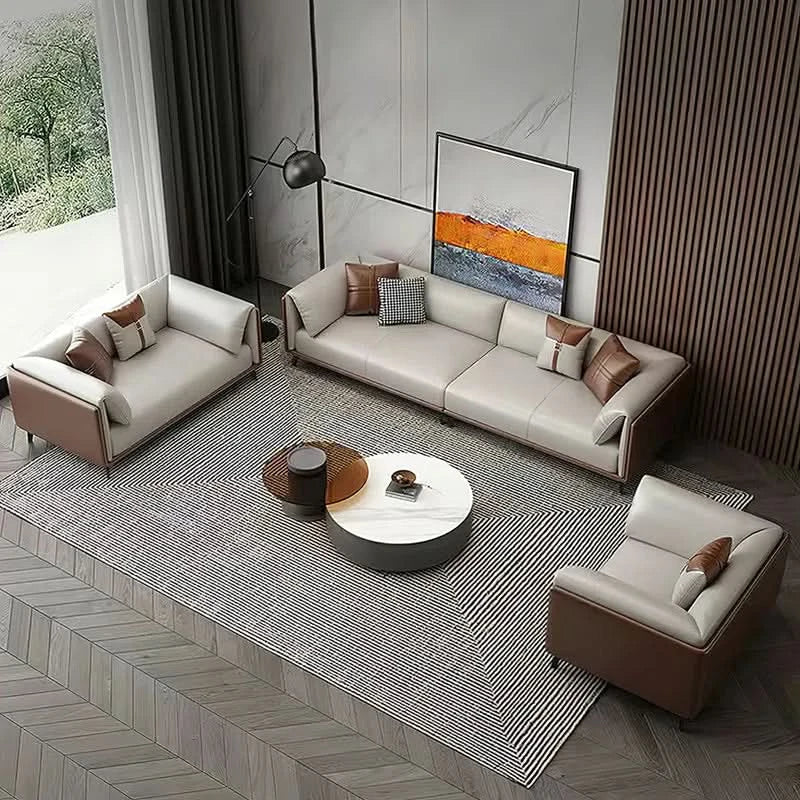 Euphemiosz 3 - Piece Faux Leather Living Room Set Luxury Sofa Set