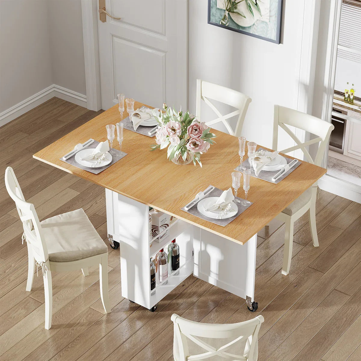Liver Extendable Foldable Dining Table - craft decor