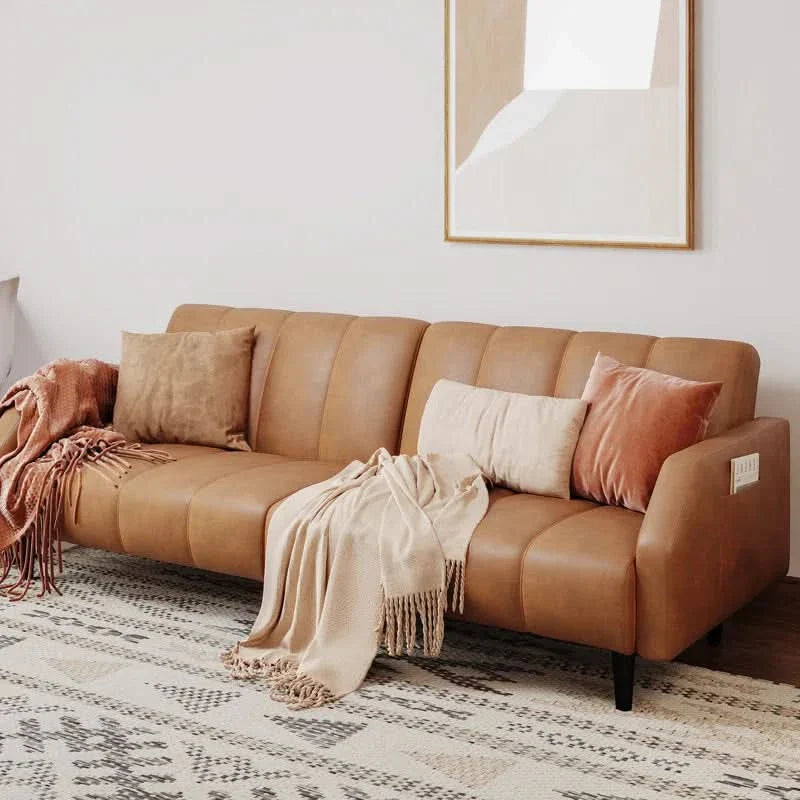 Zaksson Faux Leather Convertible Sofa Modern Furniture - Craft Decor