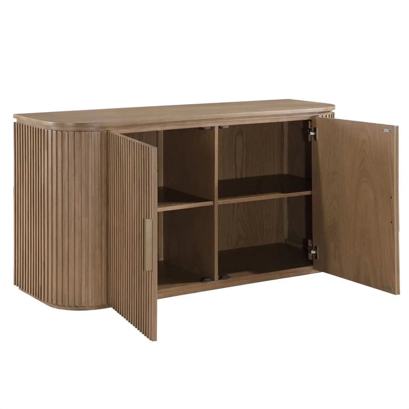 Bold Reeded Sideboard – Brass Hardware & Seamless Modern Style