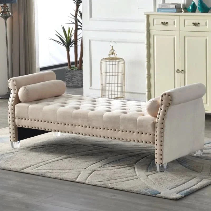 Centran Velvet Upholstered Bench - craft decor