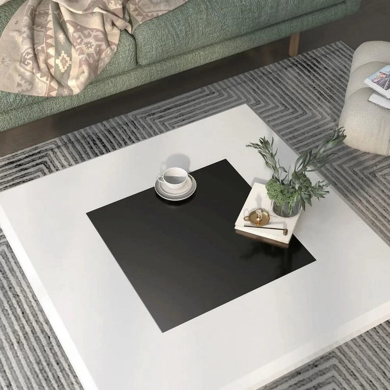 Relling Glass Insert Top Coffee Table Square - Craft Decor