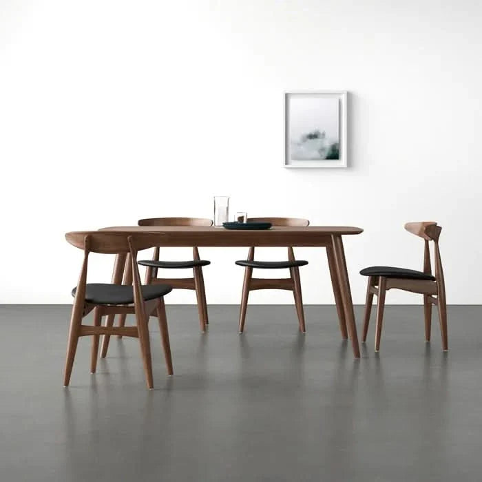 Kaspoty 4 Seater Dining Table Set in Dark Walnut Color - Craft Decor