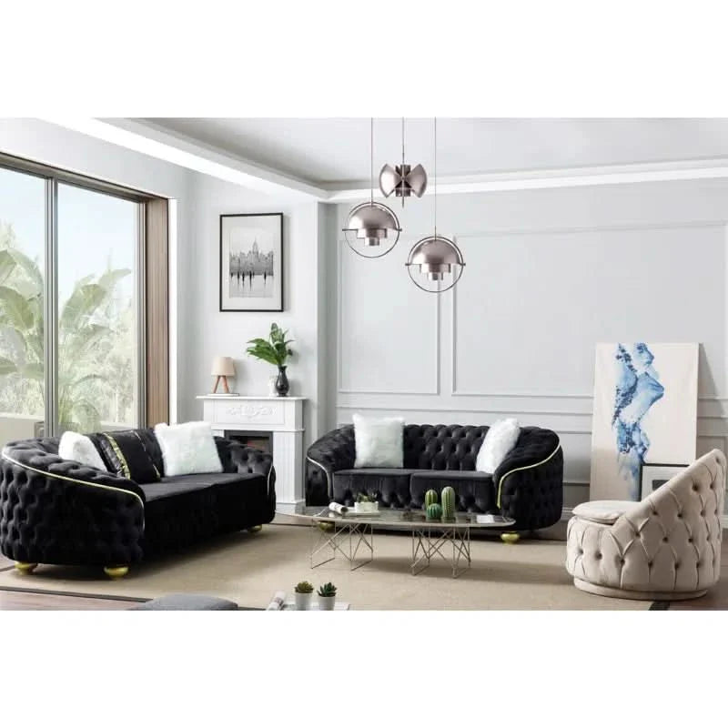 Georgie-Annz 75'' Velvet Loveseat Luxury Sofa Set