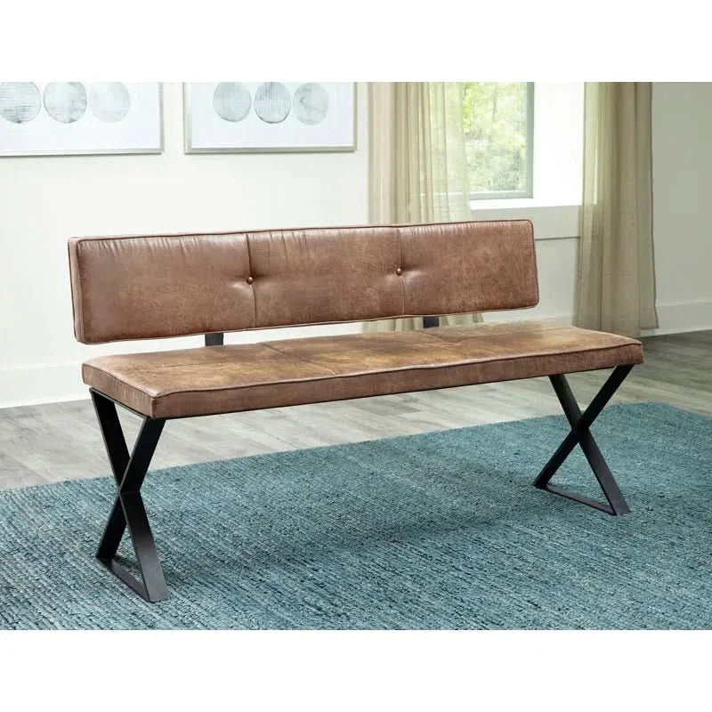 Sarster Faux Leather Upholstered Bench - craft decor