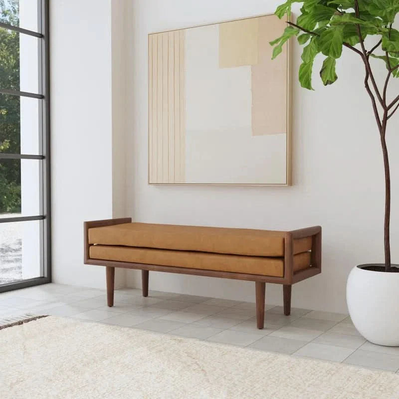 Calculas Faux Leather Upholstered Bench - craft decor