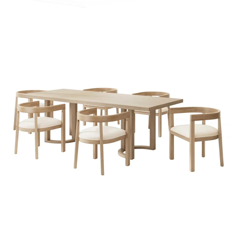 Classic 6-Seater Wood Dining Table set