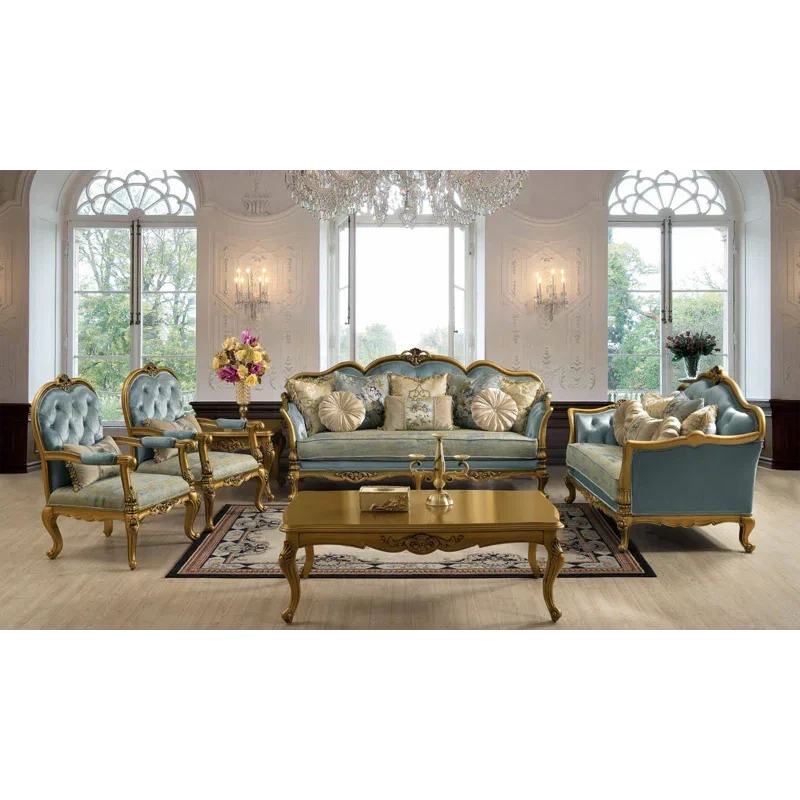 Infinityz 5 - Piece Velvet Living Room Set Luxury Sofa Set