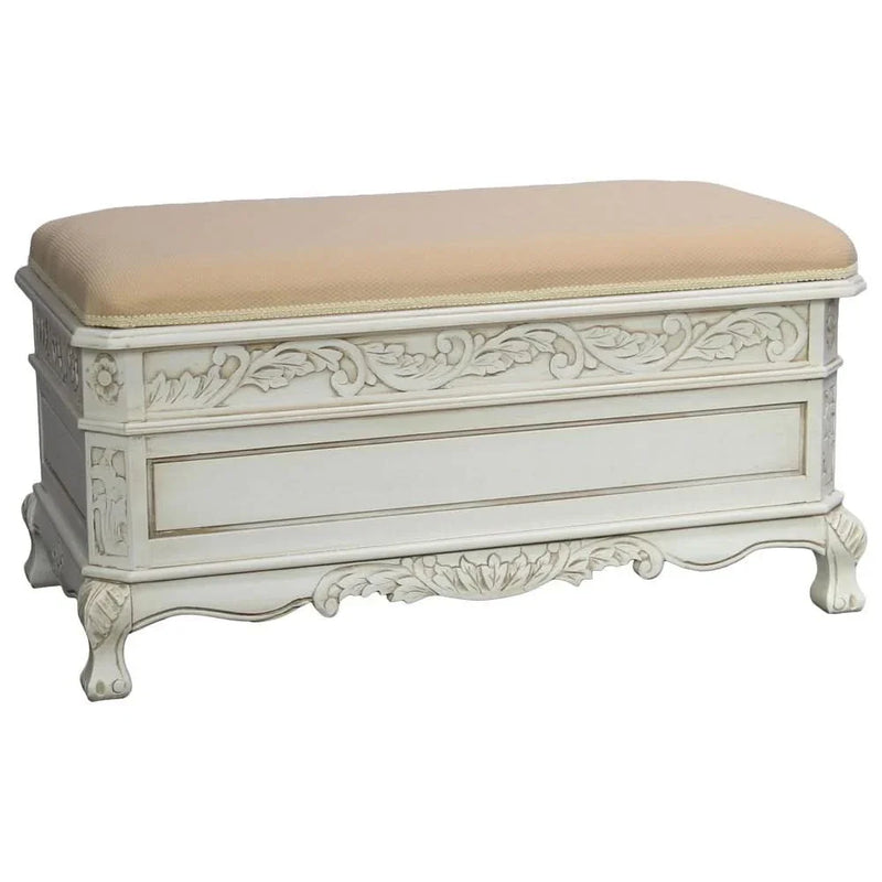 Gopala Carved Wood Storage Bench - craft decor