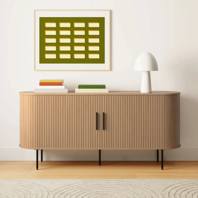 Slatted Sideboard Cabinet – Scratch-Resistant Storage Unit