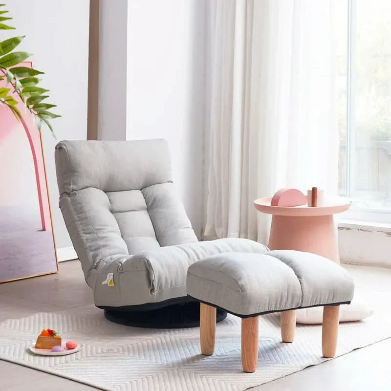 Upholstered Swivel Accent Chair with Ottoman - Craft Decor