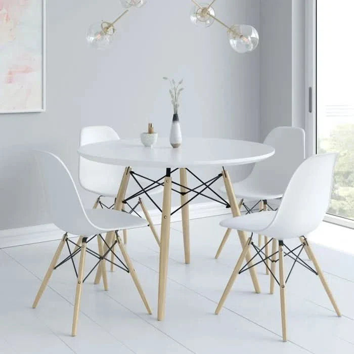4-Seater Dining Table Set with Classic Four-Leg Design