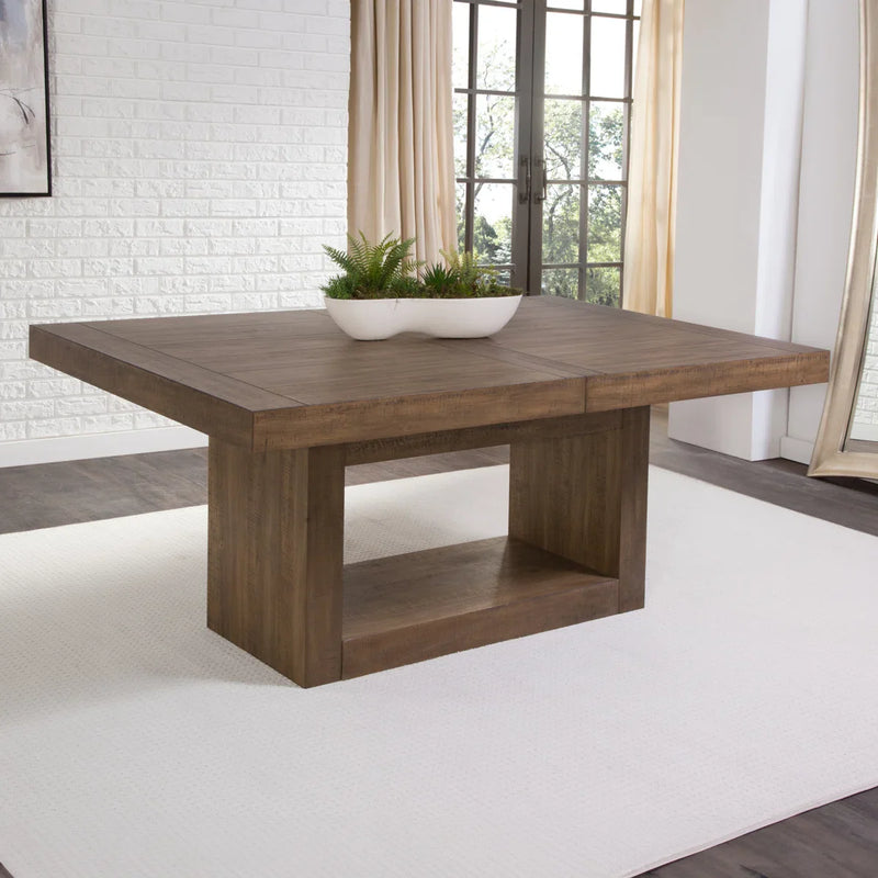 Hiken Extendable Solid Wood Base Dining Table - craft decor