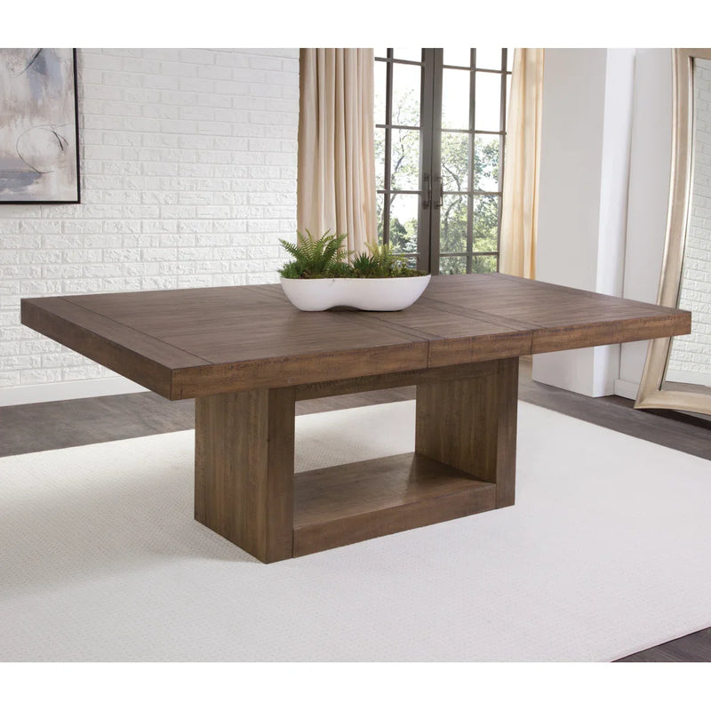 Hiken Extendable Solid Wood Base Dining Table - craft decor