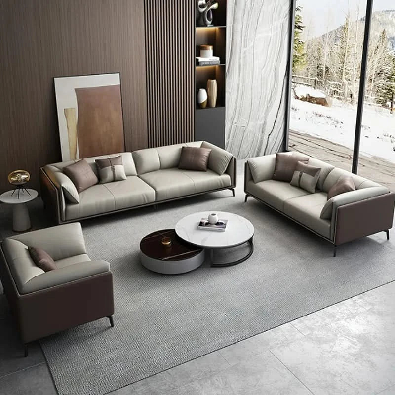 Kutchinsz 3-Piece Modern Faux Leather Sofa & Living Room Set Luxury Sofa Set