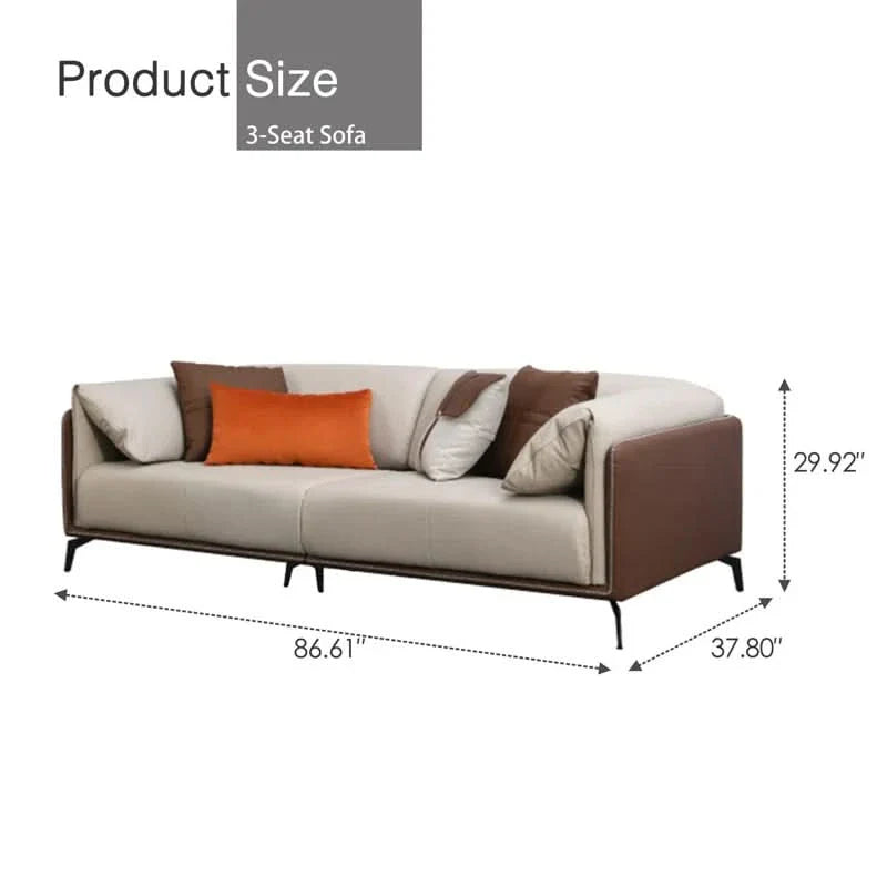 Kutchinsz 3-Piece Modern Faux Leather Sofa & Living Room Set Luxury Sofa Set