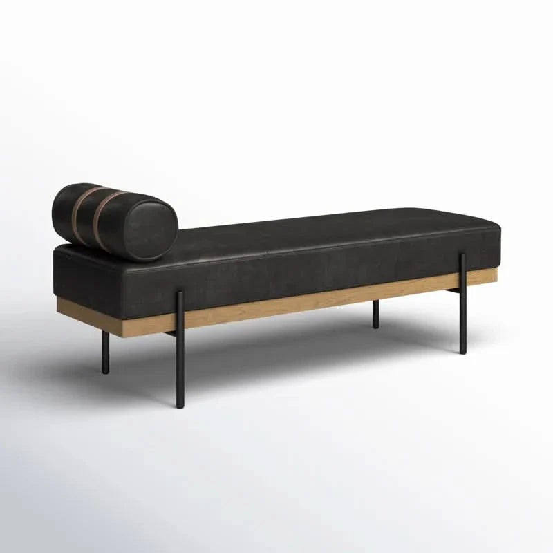 Havelson Genuine Leather Upholstered Bench - craft decor