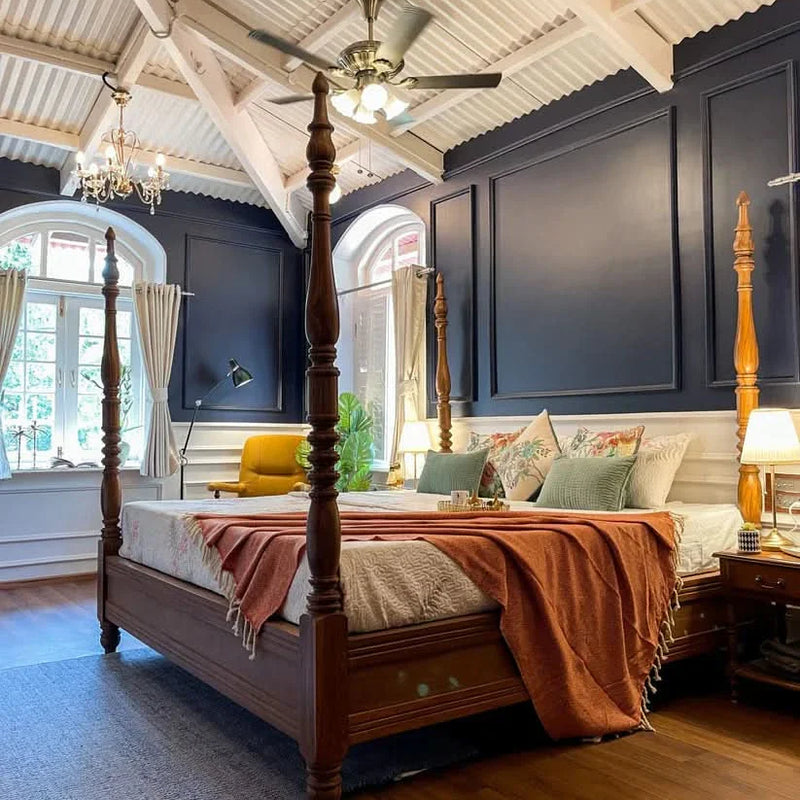 Vintage Colonial Style King Bed for Luxury Poster Bed - Craft Decor