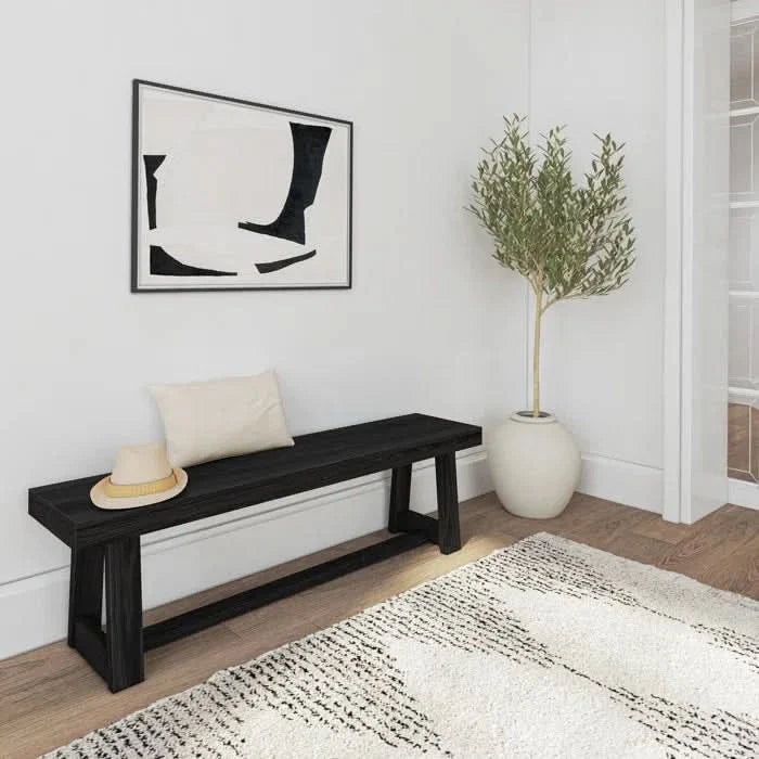 Cantered Polyester Blend Upholstered Bench - craft decor