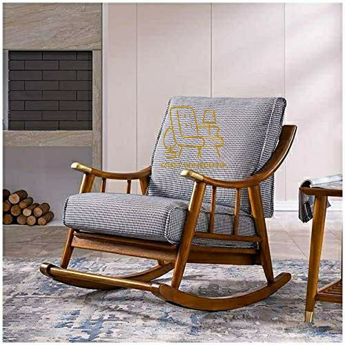 CRAFT DECOR Teak Wood Modern Ergonomic Rocking Chair Including with Cushion