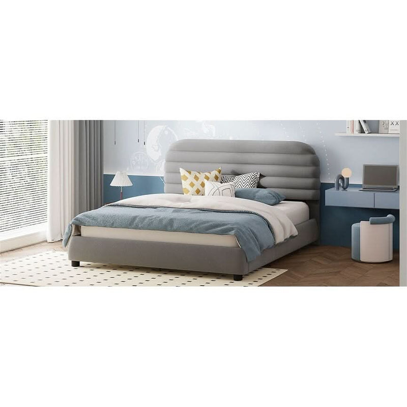 Luxurious Velvet Upholstered Platform Bed for Stylish Bedroom Upgrade
