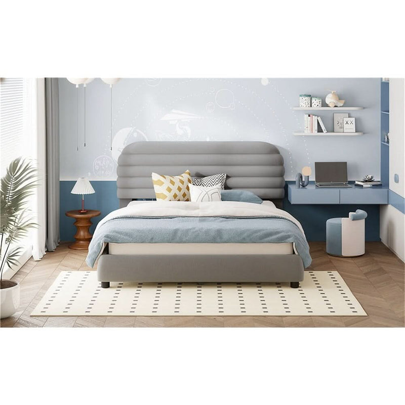 Luxurious Velvet Upholstered Platform Bed for Stylish Bedroom Upgrade