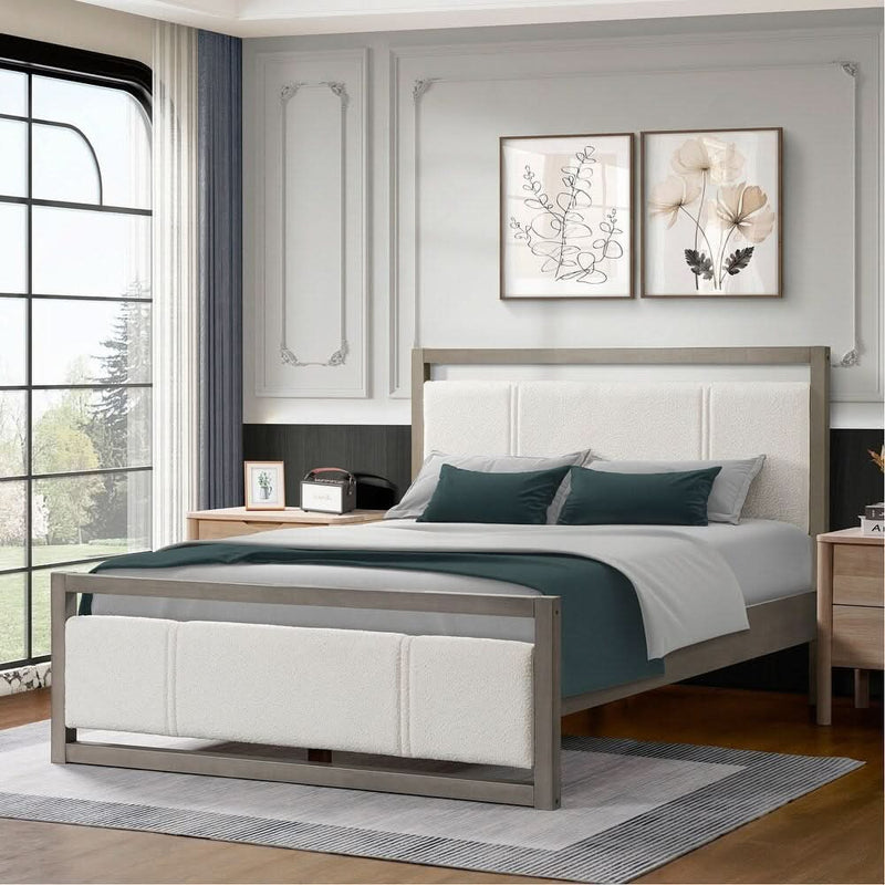 Luxurious Wood Bed with Soft Headboard for Ultimate Comfort
