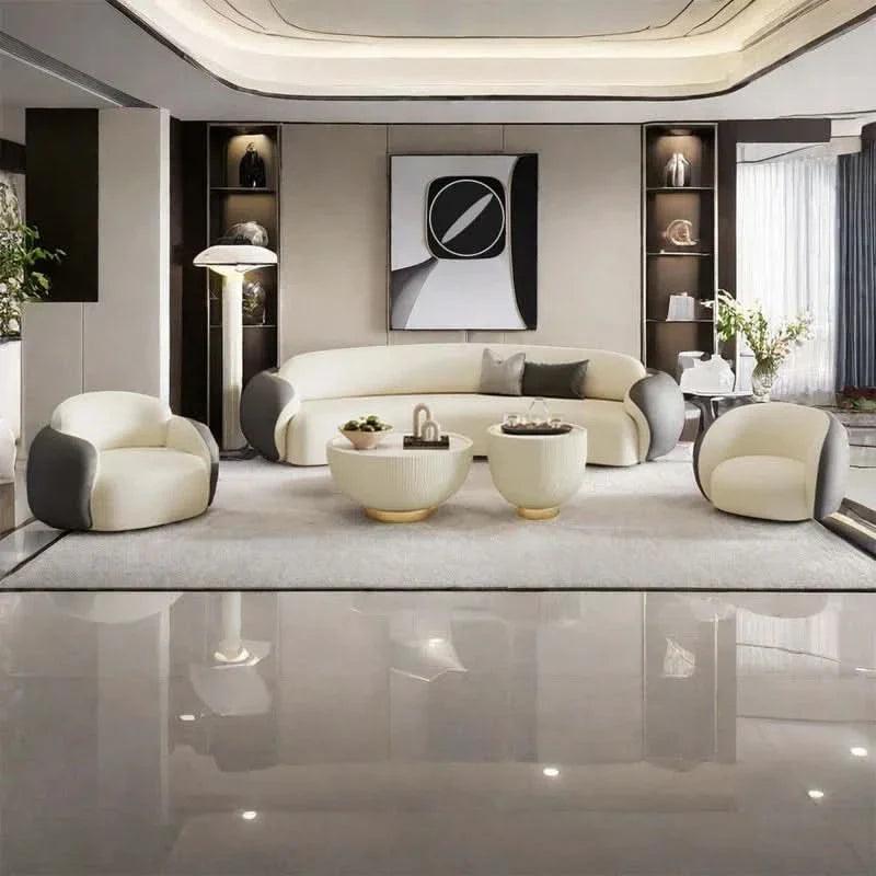 Lyneishas 5 - Piece Faux Leather Living Room Luxury Sofa Set