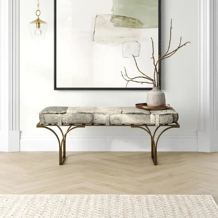 Xalier Genuine Leather Upholstered Bench - craft decor