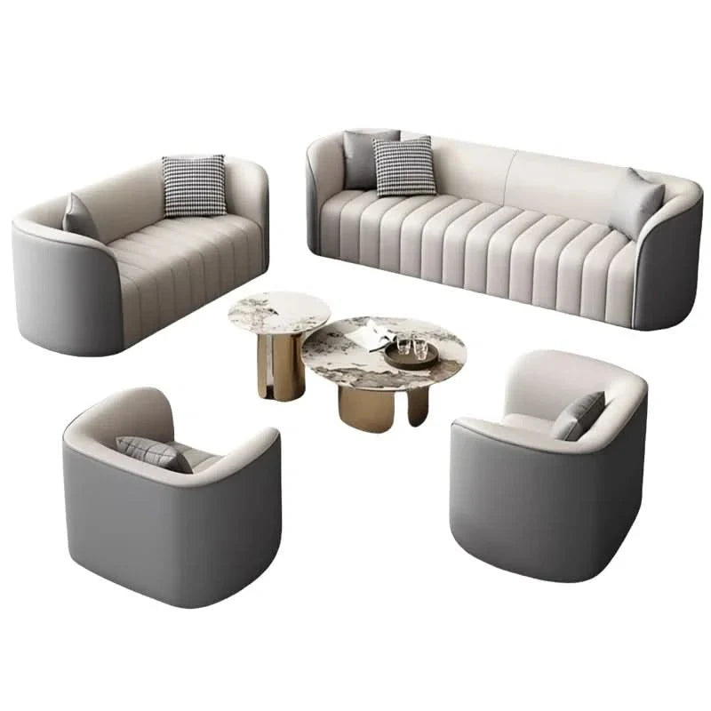 Maldwynz 6 - Piece Faux Leather Living Room Set Luxury Sofa Set