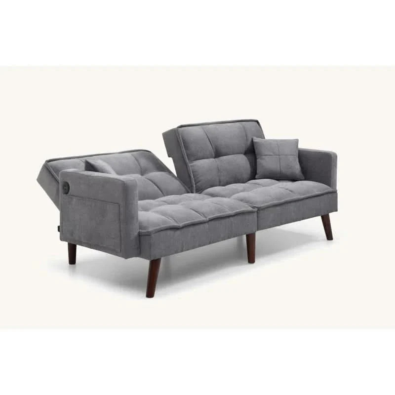 Loveseat Sofa with Pockets, Folding Futon Recliner with Pillows, and Sofa Bed Sleeper