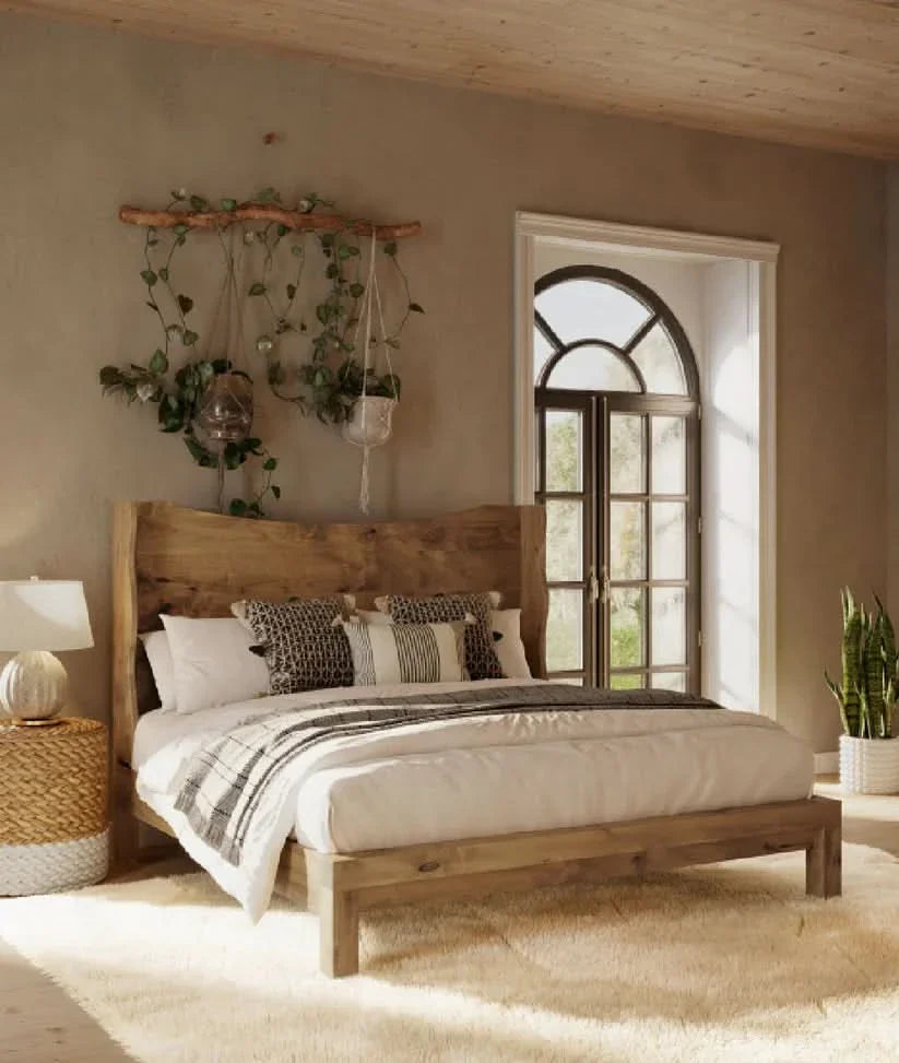 Diamond Solid Wood Bed - Craft Decor