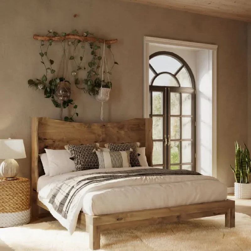 Diamond Solid Wood Bed - craft decor
