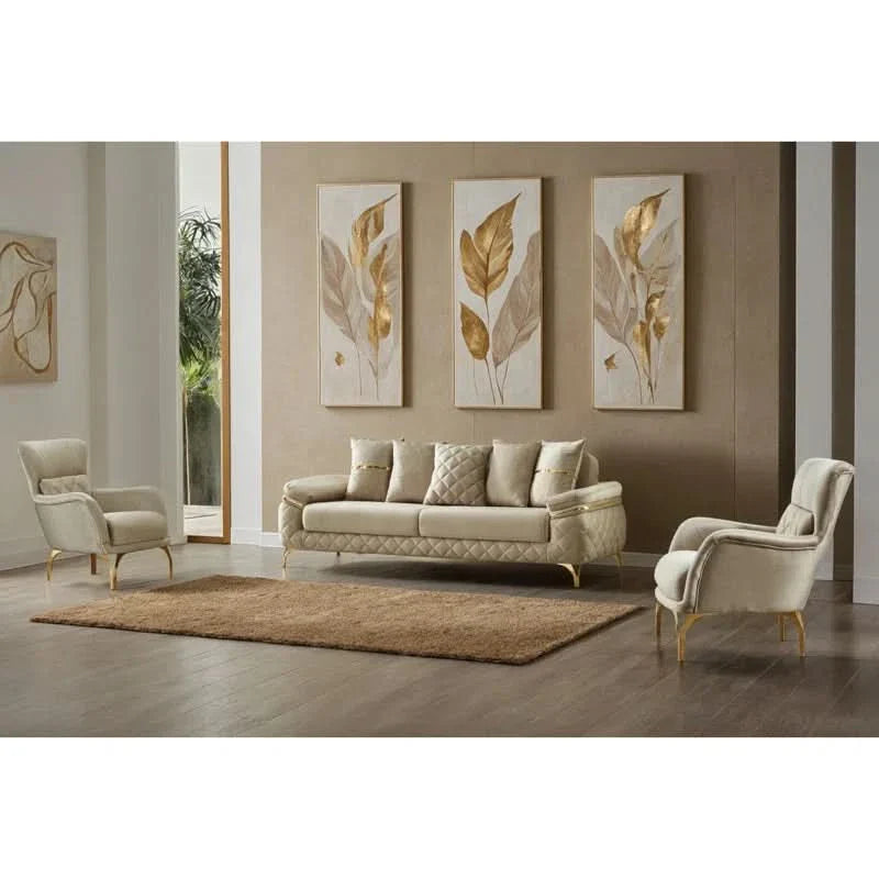 Martariusz 3 - Piece Velvet Living Room Set Luxury Sofa Set