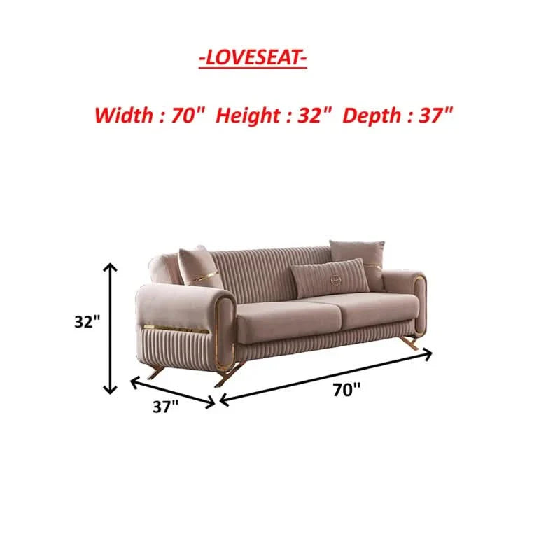Martavion 4 - Piece Velvet Living Room Luxury Sofa Set