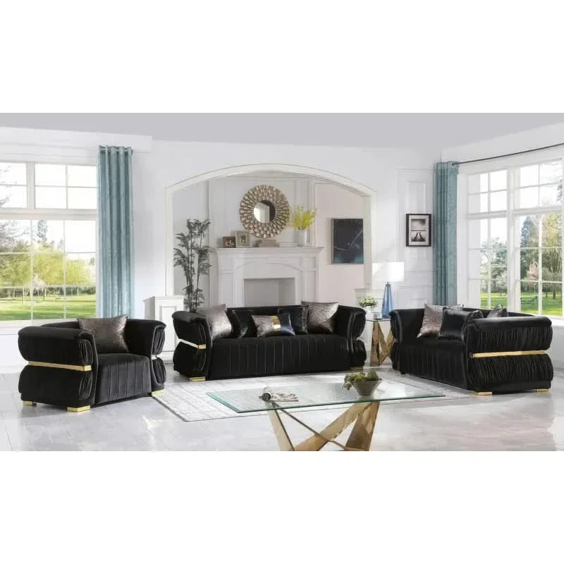 Marylebonez 3 - Piece Velvet Living Room Set Luxury Sofa Set