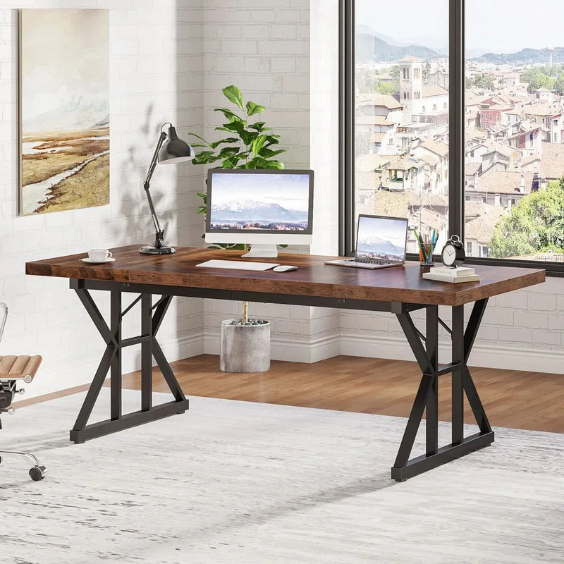Berring Metal Base Computer Desk - Craft Decor