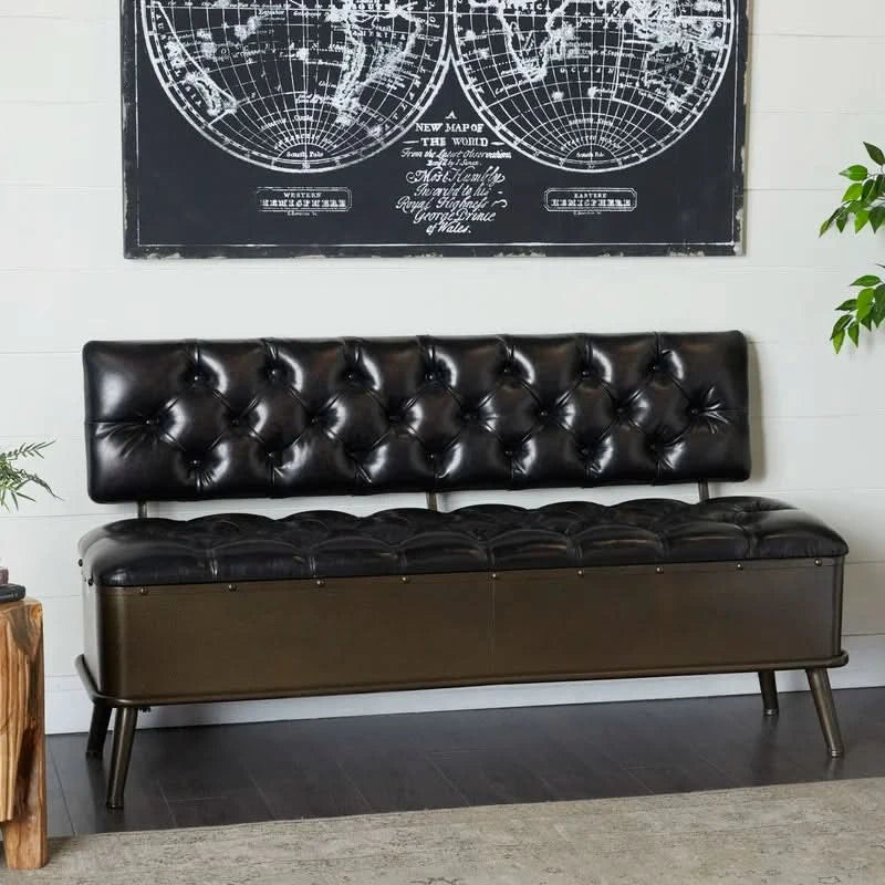 Alinota Boucle Fabric Upholstered Bench