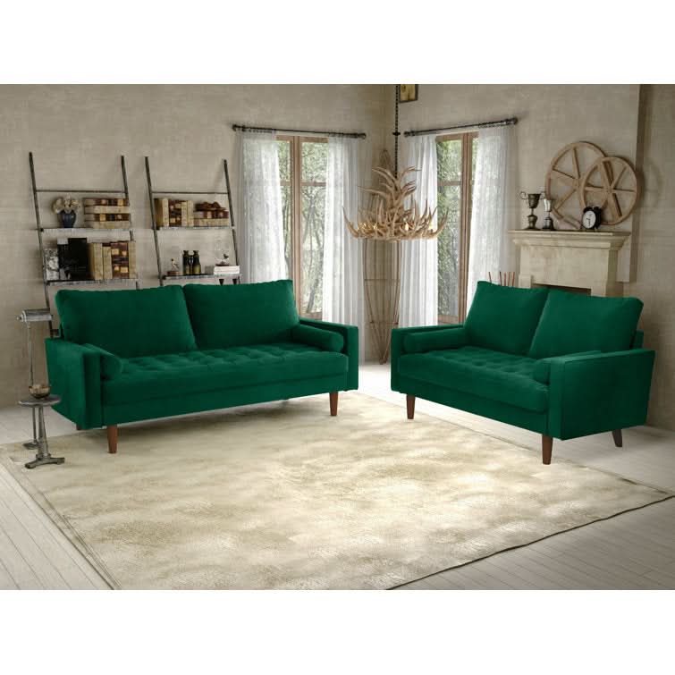Mireis Velvet Square Arm Living Room Set Luxury Sofa Set