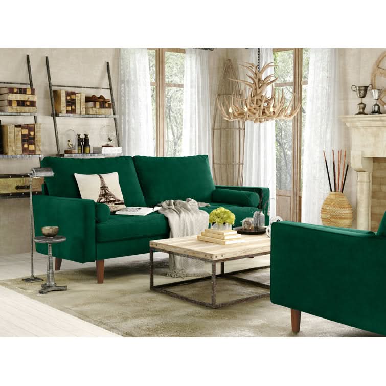 Mireis Velvet Square Arm Living Room Set Luxury Sofa Set