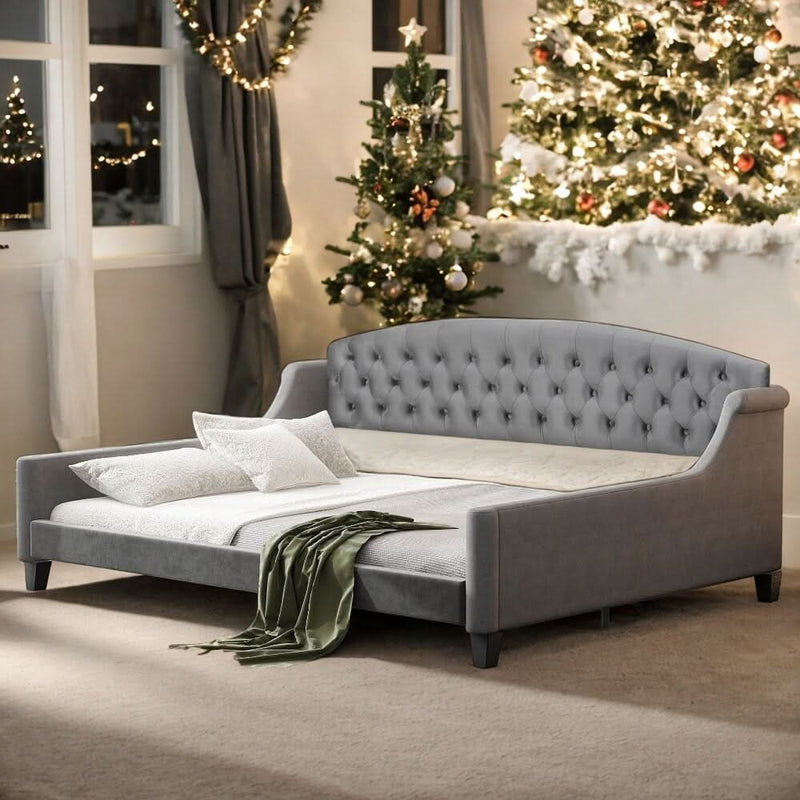 Upic Modern Luxury Tufted Button Daybed - craft decor