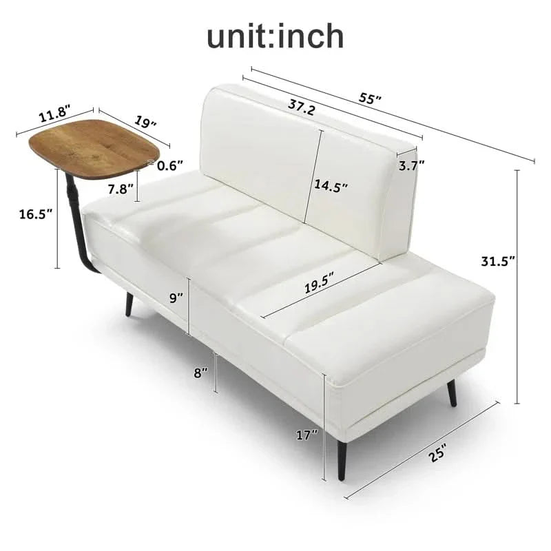 Palika Modern End of Bed Bench with Wood Legs for Living Room