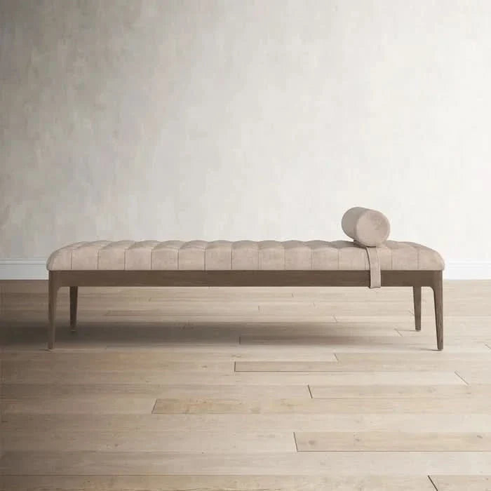Gion Genuine Leather Upholstered Bench - craft decor