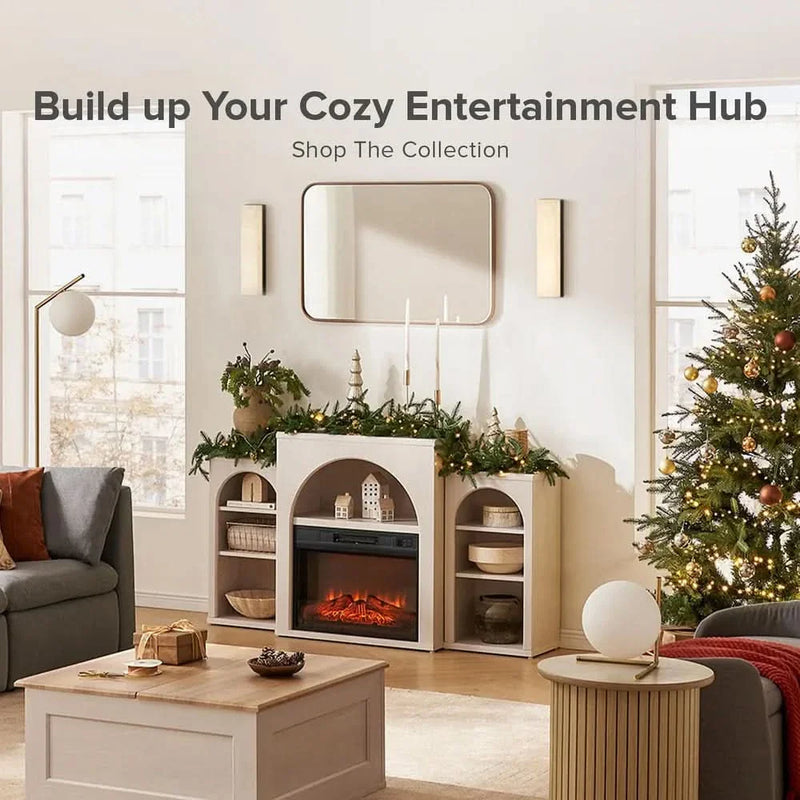 Electric Fireplace Mantel TV Stand - craft decor