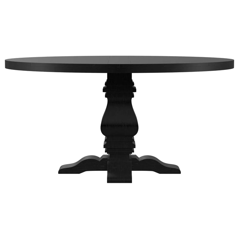 Hevvy Black Round 60-inch Pedestal Base Dining Table - Craft Decor