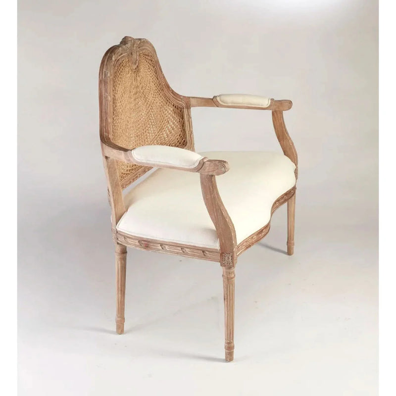 Linen Square Arm Settee – Modern 2-Seater with Minimalist Design