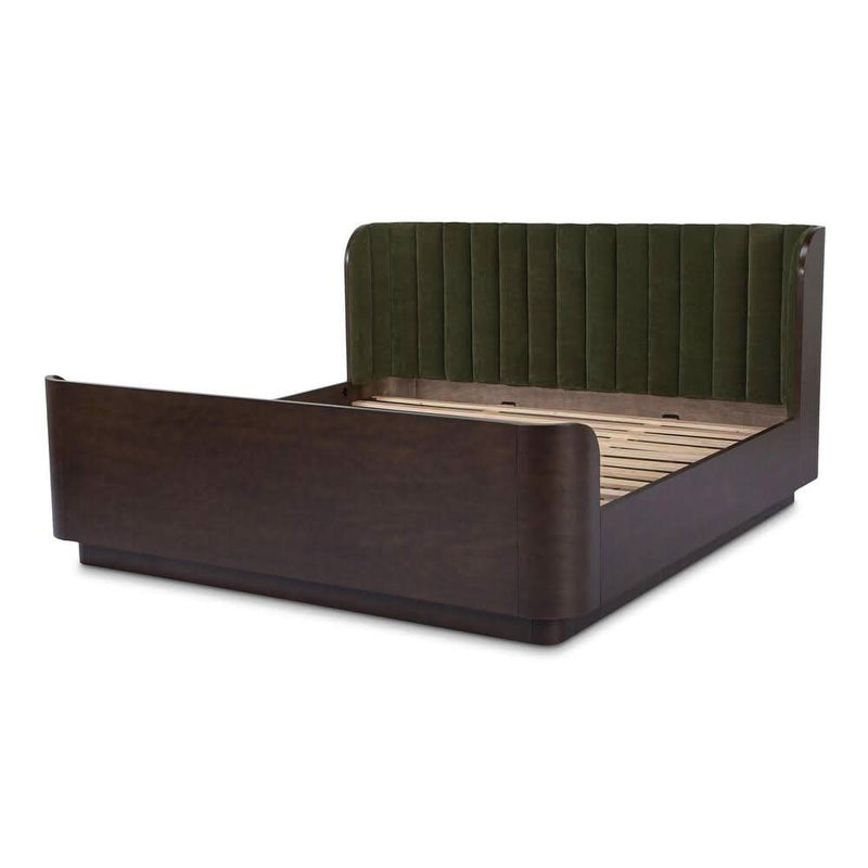 Savage Upholstered Bed With Curved Sleigh Headboard