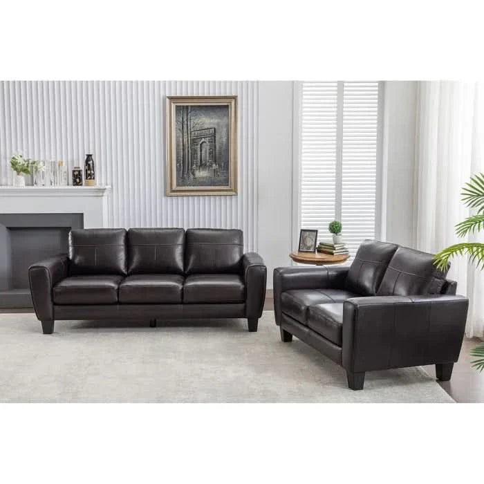 Namaraz 2 - Piece Top Genuine Leather Cushion Back Living Room Luxury Sofa Set