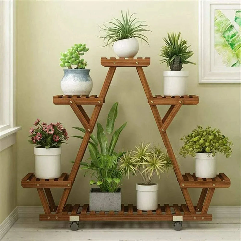 Nijor wooden plant stand - Craft Decor
