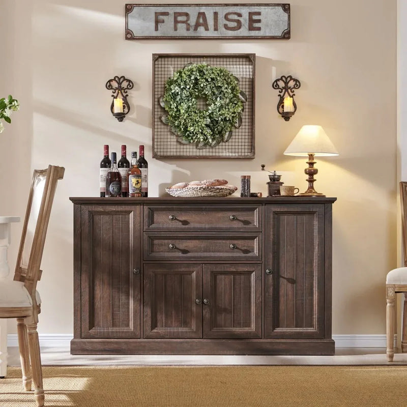 Wooden Buffet Cabinet with Storage – Ideal for Kitchen & Living Spaces
